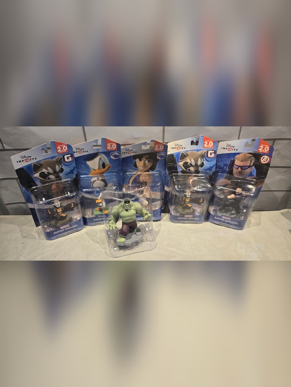 Disney Marvel & Disney Infinity Figures - Blue Packaging with Green Hulk Figure